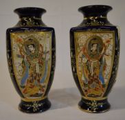 Pair of Satsuma style vases (1 broken)