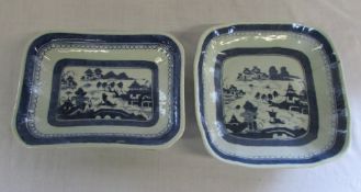 2 19th Century Chinese blue and white re