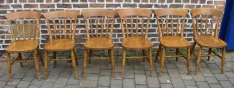 6 pine chairs