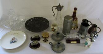 Various items inc silver plate claret ju