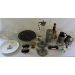 Various items inc silver plate claret ju