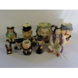 Selection of character/toby jugs inc Car