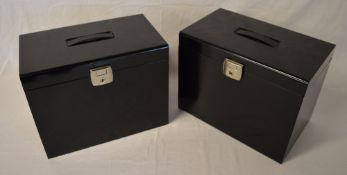 2 metal lock boxes