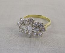 18ct gold diamond cluster ring total car