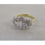 18ct gold diamond cluster ring total car