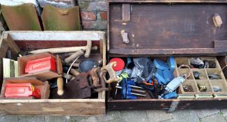 Carpenters tool box, various carpenters