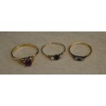 18ct gold ring, 9ct gold ring and one ot