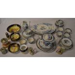 Booths part dinner service, pair of figu