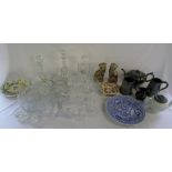 Assorted glassware, ceramics and pewter