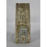 Troika coffin vase textured brown ground
