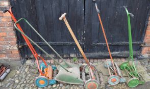 5 vintage push mowers:Qualcast, Ransome
