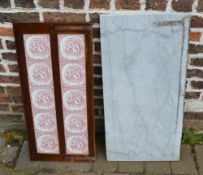 Washstand tile back & marble top