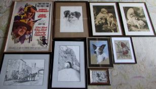 Assorted pictures and prints inc reprint