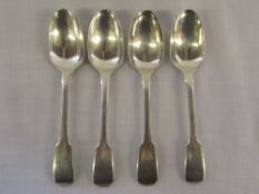 4 silver teaspoons London 1858 Maker Hay