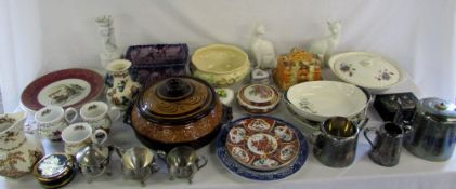 Assorted ceramics and silver plate inc M