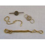 9ct pin brooch with metal decoration & o