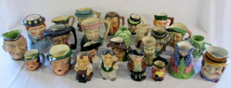 Large quantity of character/toby jugs in