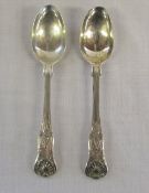 2 silver teaspoons London 1840 Maker Joh