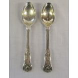 2 silver teaspoons London 1840 Maker Joh