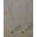 Pair of Waterford crystal cut glass vase