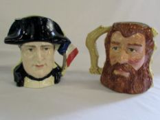 2 large Royal Doulton dual character jug