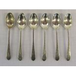6 silver teaspoons Sheffield 1881 weight