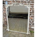 White Victorian overmantle mirror