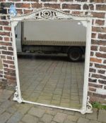 White Victorian overmantle mirror