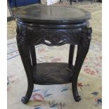 Carved ebony oriental table H 67 cm