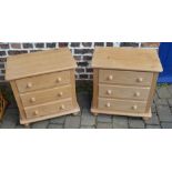 Pair of small pine chest of drawers