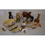 Sylvac vases and figures of dogs, annive