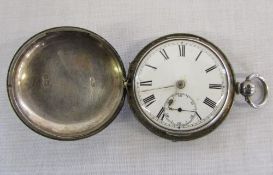 Silver full hunter pocket watch London h