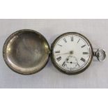 Silver full hunter pocket watch London h