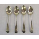 4 silver teaspoons London 1827 Maker P P