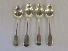 4 silver dessert spoons Edinburgh 1860,