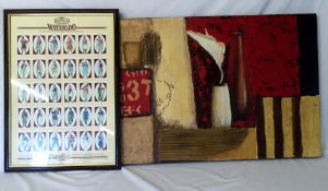 Framed Castella cigar cards & an abstrac