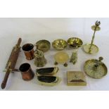 Selection of brass ware inc carving set
