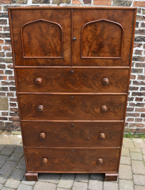 Unusual Victorian cabinet on chest with