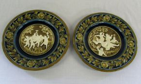 Pair of Austrian majolica chargers D 31.