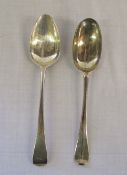 2 silver serving spoons London possibly