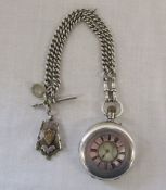 Silver half hunter pocket watch Birmingh