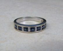 18ct white gold sapphire and diamond rin