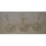 Pair of decanters and a glass claret dec