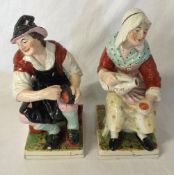 Pair of Staffordshire figures - the cobb