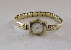 9ct gold ladies 'Marvin' wrist watch wit