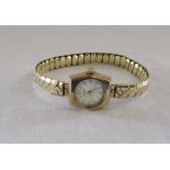 9ct gold ladies 'Marvin' wrist watch wit