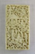 Ornate ivory card case 8.5 cm x 4.5 cm