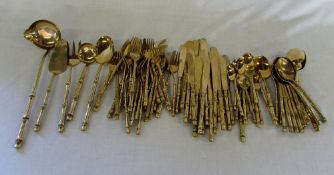 Quantity of brass cutlery