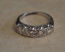 14ct white gold and 5 stone diamond ring