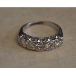 14ct white gold and 5 stone diamond ring